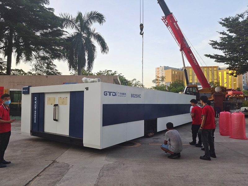 乐鱼leyu激光8025HC总线高功率12000W光纤激光切割机交付成功